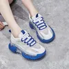 Casual Shoes Genuine Leather Sneakers Women Platform Ladies Air Mesh Hollow Chunky Girls Trainers Woman Basket Femme