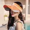 Visir Sun Hat Female Summer Sun Protection Wide Brim Face Cover Sun Hat Outdoor Play Leisure Travel Korean Stil Visir Peaked Cap Y240417