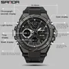 Montre-bracelets Sanad Top Brand Mettes militaires Match Mentes Sports Sports Tour de bracelet 5ATM Quartz imperméable montre des hommes Clock Man Relogio Masculino 6008