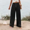 Calça feminina Mulheres 2024 Pant da cintura elástica da moda com bolso de harém de bolso de harém solto ajustado para casual