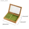 Accessories Packaging Organizers Wooden jewelry box glass dustproof flip cover jewelry necklace storage box direct shipping Y240417