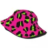 Bérets Fashion Leopard Bucket Hat Desgin Hip Hop Fisherman Caps For Unisexe Beach Travel Visor Soft Fold Printed Cap