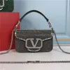 肩Vlogooデザイナーバッグ女性Valens New Bags Luxury Portable Small Square Letter Handbag Brass Magnetic Single Buckle Light Messenger SBW6