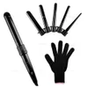 Pro 5 Part Interchangeable Curling Iron Hine Ceramic Hair Curler Multi-Size Roller Heat Resistant Glove Styling Set