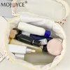 Cosmetic Bags Cotton Makeup Bag Travel With Handle Quilted Portable Pouch Dual Zipper Lightweight Casual Toiletry