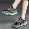 Sıradan ayakkabılar johnature karışık renkler daire spor ayakkabılar kadınlar 2024 gerçek deri yumuşak çözülmüş rahat retro platform
