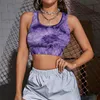 Women's T Shirts Women Fashion Tie-Dye Sexy Sling Blus O-Neck Top