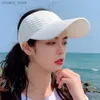 Visors Summer Visor UV Protection Sun Hats For Women Foldable Sun Hat Visor Suncreen Floppy Cap Female Outdoor Casual Caps Gorras Y240417