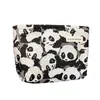 Bolsas de cosméticos 1 peça Bolsa de panda fofa para meninas estéticas de desenho animado Maquiagem portátil de lona portátil Women Women Storage