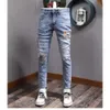 Herr jeans 2023 varumärke kläder cyklist män streetwear långa smala denim byxa mager mid midja lätt elastiska bomullsbyxor man d240417