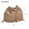 Totes Femmes Sac à bandoulière de luxe Couleur de couleur Solide à carabane scintillant Satchel Bling Bucket Bucket Party