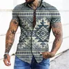 Męskie koszule 2024 Summer retro kratą niebieską koszulę moda luksusowe krótkie rękaw hawajskie camisa masculina 5xl top