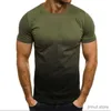 T-shirts masculins t-shirts européens et américains pour hommes Sports décontractés T-shirt mode Gradient rond