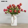 Dekorative Blumen 10pcs/Los!Großhandel 3 Köpfe künstlicher Ranunculus asiaticus Blume gefälschte kleine Land Lotus Hochzeitseide