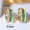 Boucles d'oreilles arrière charme femelle femelle en pierre zircon clip de pierre jaune or couleur de mariage bijoux pour les femmes