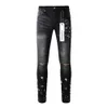 Brand Brand Patch Patch Mens High Street Slim Fit Lavato Hole Distructed Hole Black Hip Hop jeans pantaloni lunghi 240403