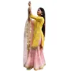 Vêtements ethniques Designer Palazzo traditionnel Sharara Elemy Dupatta Cousued Suit