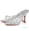 Elegancka marka kobiet degraqueen muły sandały buty podobne do klejnotów otwartymi palcami na nogach sandalias lady luksusowe spacery