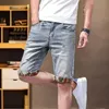 Multi Color Male Denim Shorts Graphic Stretch Blue In Thin Mens Short Jeans Pants Baggy Streetwear Wide Jorts Y2k Designer 240410