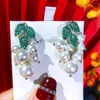 Boucles d'oreilles en peluche godki luxe brésil fleur saoudie pour les femmes mariage cubique zircon cristal cz dubaï bridale