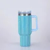 Tassen 40 Unzen Kaffeetasse mit Griffstrohvakuumflächen Diamant Tasse Isoliert Wasserflasche Thermalkaffeetasse für heißes und kaltes Wasser 240417