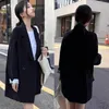 Women's Jackets Black Women Coat Formal Lady Office Work Suit Pockets Slim Femme