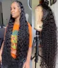 26 inch Lang Braziliaanse krullende pruiken Haar transparant 13x4 Water Wave Lace Front For Black Women Short Bob voorgeplukt 180 Dichtheid D1813083