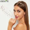 Diadas lejos del cabello aro de cabello Bisel Hoop Women Diadema coreana Doble Fila 3 Drenaje Accesorios para el cabello de la perla Tiaras Y240417