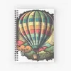 Air Balloons Spiral Notebook for Women Men Memo Notepad 120 Sidor School Study Notes Office Work Journaling