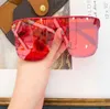 Occhiali da sole a specchio rosso forma a forma di lenti stampato lenti da sole in moda per uomini sfumature con box4850396