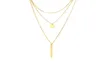 Boho Multilayer Bar Halskette Halskette mit Langkette für Frauen Edelstahl Jewlery Gold Ton225J8604507