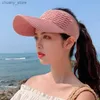 Visors de verão viseira UV Proteção solar chapéus para mulheres chapéu de sol dobrável viseira suncreen tampa de tampa feminina ao ar livre gorras y240417