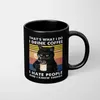 Mokken ik drink koffie kat mok 11oz grappige katten zwarte keramische koffiemok kantoor thee Cup 240417