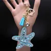 Keychains Lanyards SEASTAR COLOR PINDE CRISTEL CRISTALCHAINE POUR FEMMES MEN Men Star Key Ring Sac Accessoires Bijoux Porte Clef Femme K4924S01 Y240417