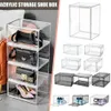 Thickened Transparent Shoe Box Flip Plastic Shoe Box Cabinet Acrylic Cabinet Box Storage Shoe Storage Suction 240318