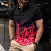 Camisetas masculinas Moda de verão nova camisa de pólo Botão casual de lapela