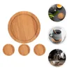 Kudde 4 PCS Roller Pad Bamboo Coasters Non-Slip Protective Tumbler Pads Cups Home Supplies Practical Coffee