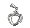 Beadsnice sterling silver necklace pendant tray heart shaped pendant blank cabochon setting gift for friends ID 340529267008