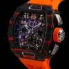 Mechaniczne zegarki automatyczne Szwajcarskie słynne zegarek zegarek zegarek męski RM 11-03 NTPT Orange HBNC