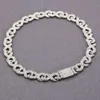 Hip Hop Sterling Sliver 15mm VVS Moissanite Diamond Cuban Link Chain för män