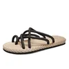 Pantofole mntrerm uomini estivi inflitta flop tela designer sandals sandals domestico uomo scivolo scarpa paglia