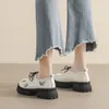 Bahar 2024 Kadın Dış Ayakkabıları Siyah High High High Metal Dekorasyon Kadınları Günlük Loafers İş ve Ziyafetler İçin Giyin Ücretsiz Shippin 240402