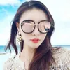 Sunglasses Retro Round Sunglasses Women Brand Designer Retro Big Frame Metal Sunglass Female Drive Luxury Eyewear Women Black Sun Glasses