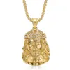 Naszyjnik designerski Hip-Hop Religijny naszyjnik z tytanową stalową złotymi diamentami Jezus wisior