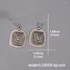 Orecchini penzolanti Etnic Antique Argento placcata a spirale Tribalry Boho Chic Square