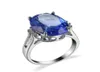 10 pièces Luckyshine ovale Swiss Blue Tapaz Gems Crystal Cumbic Zirconia Anneaux 925 Anneaux d'argent sterling Femmes Femmes Engagets Gi3863989