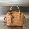 Autumn b Home Woven Double Zipper Open Closed Camera Bag Fashionable Simple Single Shoulder Oblique Straddle Handbag