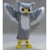 2024 Vente chaude Halloween Grey Owl Mascot Costume Adults Taille d'anniversaire Party Outdoor Tiptime Costume de personnage fantaisie Costumes