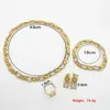 Dubai Gold Color Sieraden Set Cubaanse ketting oorbellen voor vrouwen bruid bruiloft Banquet feestcadeau 240402