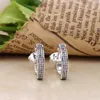 Stud Earrings 925 Sterling Silver Charm Heart Jewelry For Women Pink CZ